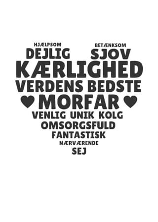 Morfar hjerte inkl. personlig hilsen